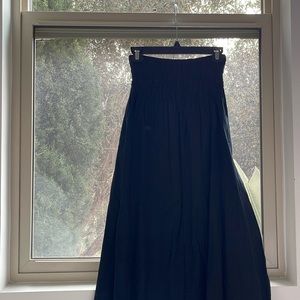 Abercrombie Linen-Blend Ruched Waist Maxi Skirt